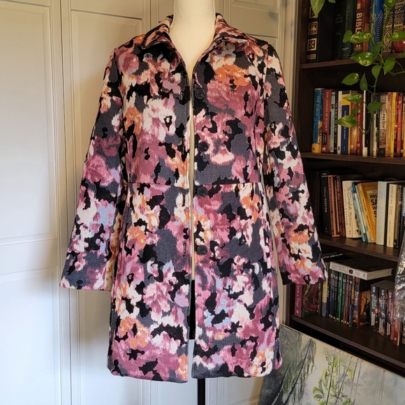 Chico's Spring Summer Floral Topper Blazer Coat Size US 4 / 6 (Small) - Picture 3 of 11